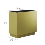 Modway Furniture Quantum 36" Bathroom Vanity Cabinet (Sink Basin Not Included) Gold 18 x 35 x 33