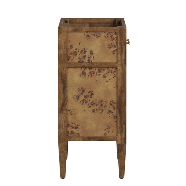 Modway Furniture Elysian 18" Burl Wood Bathroom Vanity Cabinet - Artisan-Crafted, Smart Storage for Small Spaces EEI-6136-BRN
