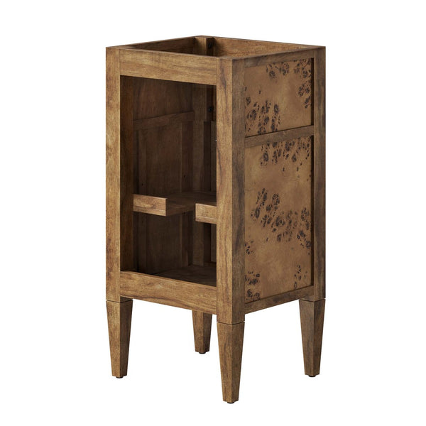 Modway Furniture Elysian 18" Burl Wood Bathroom Vanity Cabinet - Artisan-Crafted, Smart Storage for Small Spaces EEI-6136-BRN