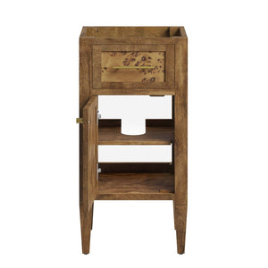 Modway Furniture Elysian 18" Burl Wood Bathroom Vanity Cabinet - Artisan-Crafted, Smart Storage for Small Spaces EEI-6136-BRN