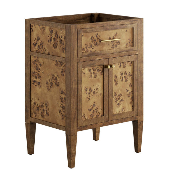 Modway Furniture Elysian 24" Wood Bathroom Vanity Cabinet - Compact Storage Solution with Modern Mid-Century Design Brown EEI-6137-BRN
