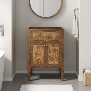 Modway Furniture Elysian 24" Wood Bathroom Vanity Cabinet - Compact Storage Solution with Modern Mid-Century Design Brown EEI-6137-BRN