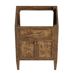 Modway Furniture Elysian 24" Wood Bathroom Vanity Cabinet - Compact Storage Solution with Modern Mid-Century Design Brown EEI-6137-BRN
