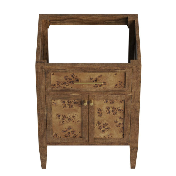 Modway Furniture Elysian 24" Wood Bathroom Vanity Cabinet - Compact Storage Solution with Modern Mid-Century Design Brown EEI-6137-BRN