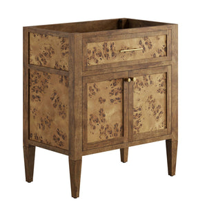 Modway Furniture Elysian 30" Bathroom Vanity Cabinet – Stylish Mango Wood with Unique Burl Veneer for Modern Spaces Brown EEI-6138-BRN