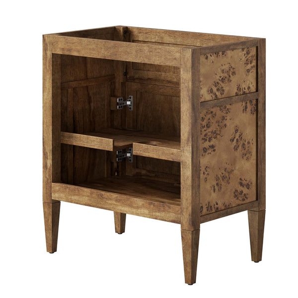 Modway Furniture Elysian 30" Bathroom Vanity Cabinet – Stylish Mango Wood with Unique Burl Veneer for Modern Spaces Brown EEI-6138-BRN