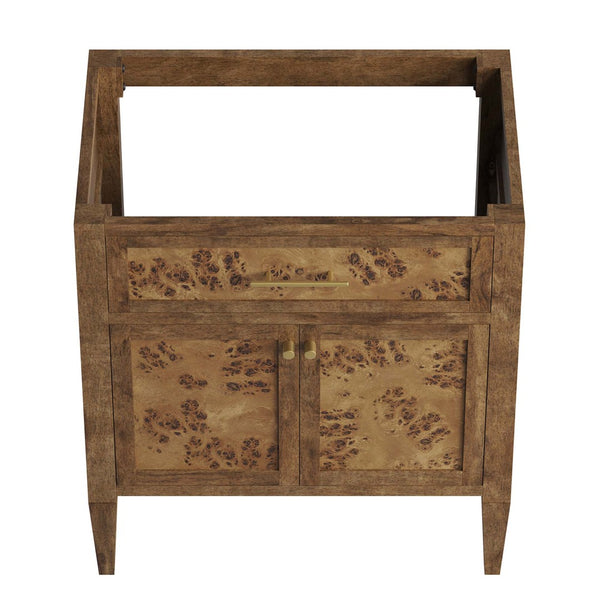 Modway Furniture Elysian 30" Bathroom Vanity Cabinet – Stylish Mango Wood with Unique Burl Veneer for Modern Spaces Brown EEI-6138-BRN