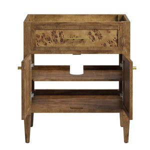 Modway Furniture Elysian 30" Bathroom Vanity Cabinet – Stylish Mango Wood with Unique Burl Veneer for Modern Spaces Brown EEI-6138-BRN