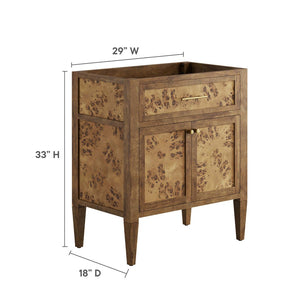 Modway Furniture Elysian 30" Bathroom Vanity Cabinet – Stylish Mango Wood with Unique Burl Veneer for Modern Spaces Brown EEI-6138-BRN