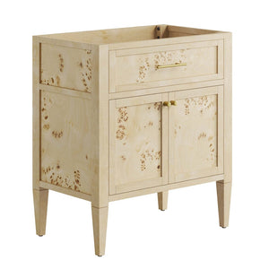 Modway Furniture Elysian 30" Bathroom Vanity Cabinet – Stylish Mango Wood with Unique Burl Veneer for Modern Spaces Burgundy EEI-6138-BUR