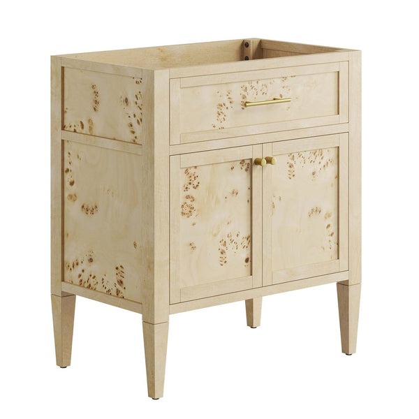 Modway Furniture Elysian 30" Bathroom Vanity Cabinet – Stylish Mango Wood with Unique Burl Veneer for Modern Spaces Burgundy EEI-6138-BUR