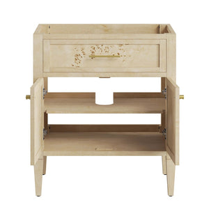 Modway Furniture Elysian 30" Bathroom Vanity Cabinet – Stylish Mango Wood with Unique Burl Veneer for Modern Spaces Burgundy EEI-6138-BUR