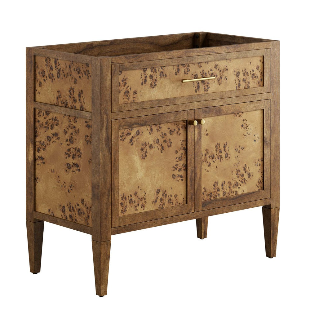 Modway Furniture Elysian 36" Wood Bathroom Vanity Cabinet - Stylish Solid Mango Design with Storage & Unique Grain EEI-6139-BRN