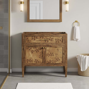 Modway Furniture Elysian 36" Wood Bathroom Vanity Cabinet - Stylish Solid Mango Design with Storage & Unique Grain EEI-6139-BRN