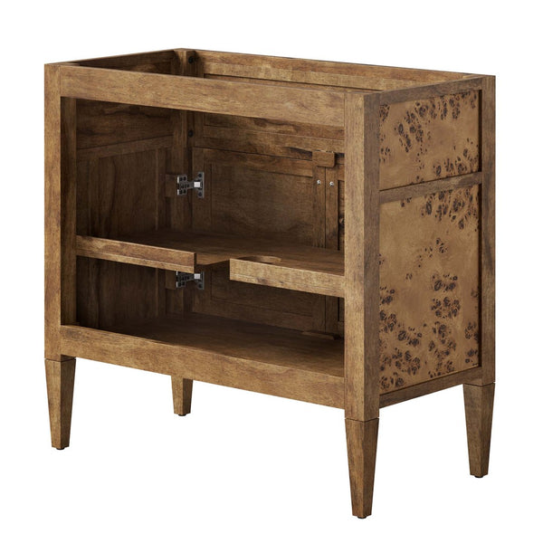Modway Furniture Elysian 36" Wood Bathroom Vanity Cabinet - Stylish Solid Mango Design with Storage & Unique Grain EEI-6139-BRN