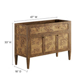 Modway Furniture Elysian 48" Wood Bathroom Vanity Cabinet (Sink Basin Not Included) Brown 18 x 48 x 33