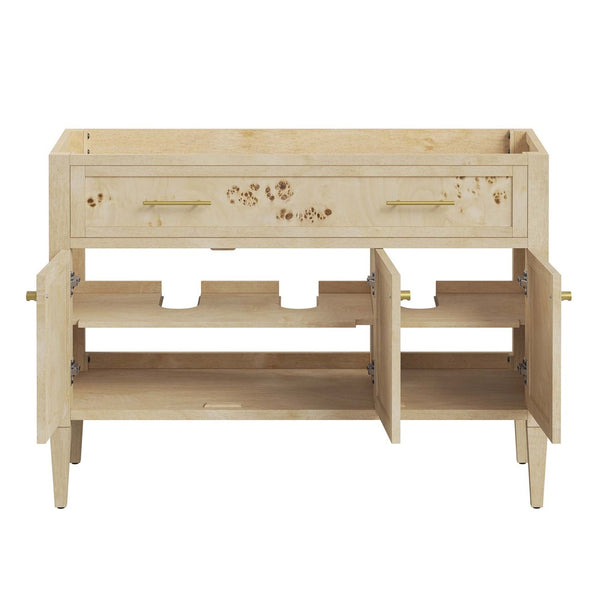 Modway Furniture Elysian 48" Wood Bathroom Vanity Cabinet – Stylish Storage Solution for Modern and Transitional Spaces Burl EEI-6140-BUR