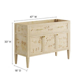 Modway Furniture Elysian 48" Wood Bathroom Vanity Cabinet (Sink Basin Not Included) Burl 18 x 48 x 33