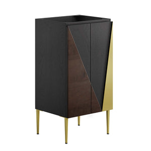 Modway Furniture Alchemist 18" Bathroom Vanity Cabinet (Sink Basin Not Included) Black Gold 15 x 17 x 33