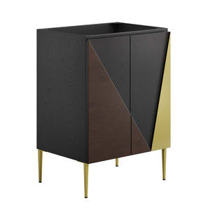 Modway Furniture Alchemist 24" Bathroom Vanity Cabinet (Sink Basin Not Included) Black Gold 18 x 23 x 34