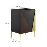 Modway Furniture Alchemist 24" Bathroom Vanity Cabinet (Sink Basin Not Included) Black Gold 18 x 23 x 34