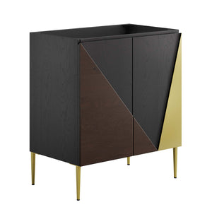 Modway Furniture Alchemist 30" Bathroom Vanity Cabinet (Sink Basin Not Included) Black Gold 18 x 29 x 33