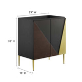 Modway Furniture Alchemist 30" Bathroom Vanity Cabinet (Sink Basin Not Included) Black Gold 18 x 29 x 33