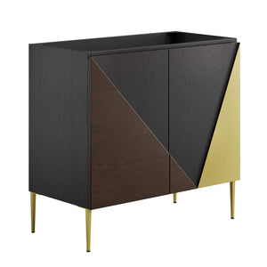 Modway Furniture Alchemist 36" Bathroom Vanity Cabinet (Sink Basin Not Included) Black Gold 18 x 35 x 33