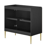 Modway Furniture Alchemist 36" Bathroom Vanity Cabinet (Sink Basin Not Included) Black Gold 18 x 35 x 33