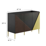 Modway Furniture Alchemist 48" Bathroom Vanity Cabinet (Sink Basin Not Included) Black Gold 18 x 47 x 33