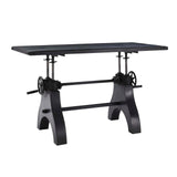 Modway Furniture Genuine 60" Adjustable Height Dining Table and Computer Desk Black Black 30 x 60 x 30