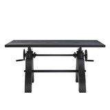 Modway Furniture Genuine 60" Adjustable Height Dining Table and Computer Desk Black Black 30 x 60 x 30