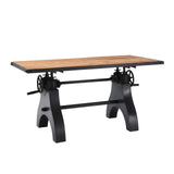 Modway Furniture Genuine 60" Adjustable Height Dining Table and Computer Desk Black Natural 30 x 60 x 30