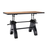 Modway Furniture Genuine 60" Adjustable Height Dining Table and Computer Desk Black Natural 30 x 60 x 30