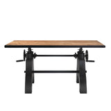 Modway Furniture Genuine 60" Adjustable Height Dining Table and Computer Desk Black Natural 30 x 60 x 30