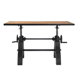 Modway Furniture Genuine 60" Adjustable Height Dining Table and Computer Desk Black Natural 30 x 60 x 30