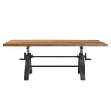 Modway Furniture Genuine 96" Adjustable Height Dining and Conference Table Black Natural 39 x 96 x 29