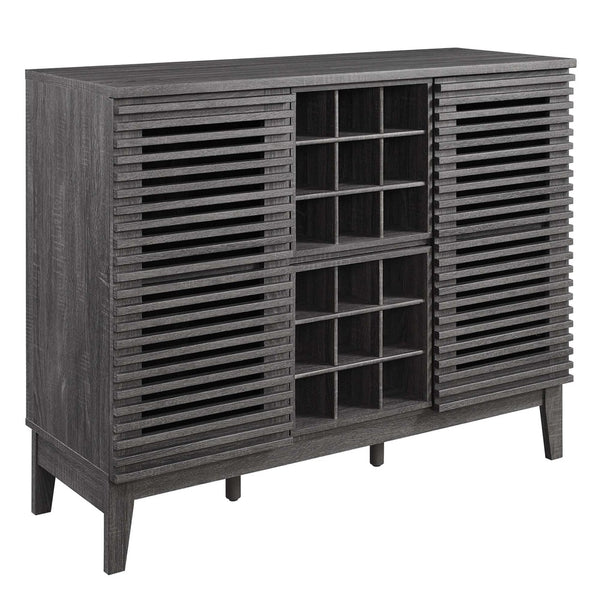 Modway Furniture Render Bar Cabinet by Modway - Mid-Century Modern Design for Stylish Storage and Entertaining Charcoal EEI-6156-CHA