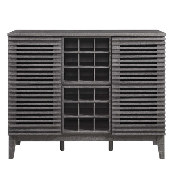 Modway Furniture Render Bar Cabinet by Modway - Mid-Century Modern Design for Stylish Storage and Entertaining Charcoal EEI-6156-CHA