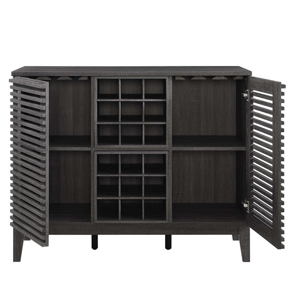 Modway Furniture Render Bar Cabinet by Modway - Mid-Century Modern Design for Stylish Storage and Entertaining Charcoal EEI-6156-CHA