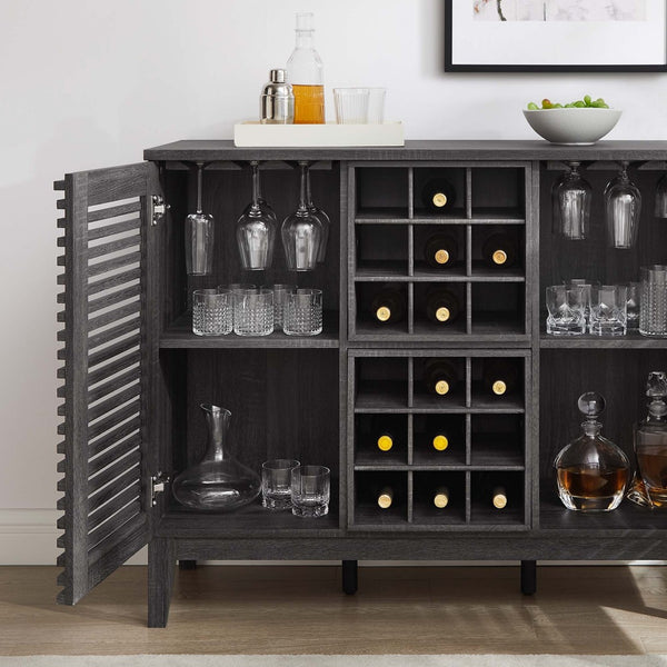 Modway Furniture Render Bar Cabinet by Modway - Mid-Century Modern Design for Stylish Storage and Entertaining Charcoal EEI-6156-CHA