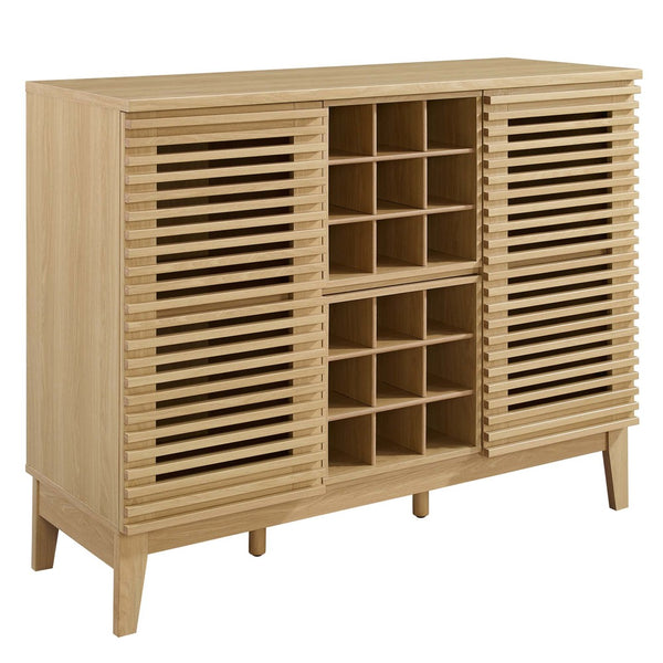 Modway Furniture Render Bar Cabinet by Modway - Mid-Century Modern Design for Stylish Storage and Entertaining Oak EEI-6156-OAK