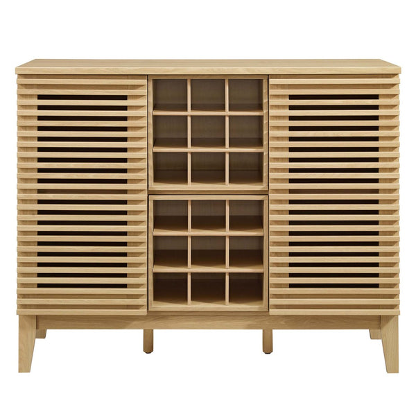 Modway Furniture Render Bar Cabinet by Modway - Mid-Century Modern Design for Stylish Storage and Entertaining Oak EEI-6156-OAK