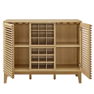 Modway Furniture Render Bar Cabinet by Modway - Mid-Century Modern Design for Stylish Storage and Entertaining Oak EEI-6156-OAK