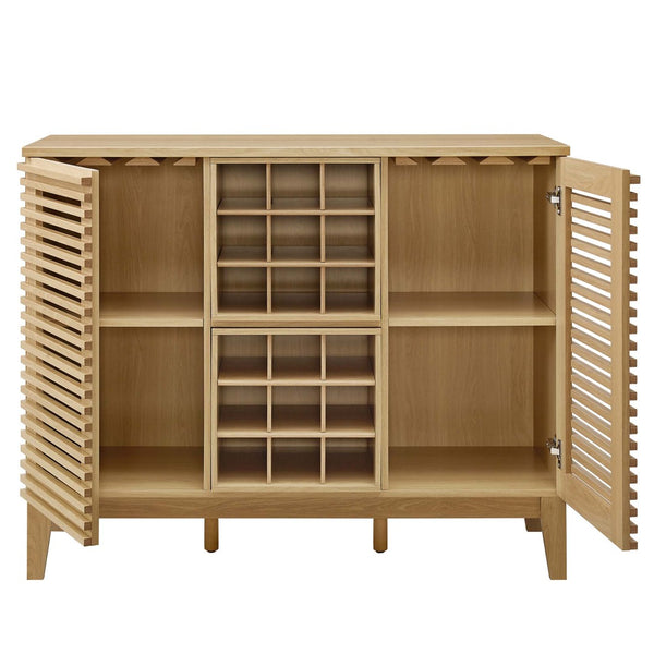 Modway Furniture Render Bar Cabinet by Modway - Mid-Century Modern Design for Stylish Storage and Entertaining Oak EEI-6156-OAK
