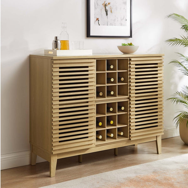Modway Furniture Render Bar Cabinet by Modway - Mid-Century Modern Design for Stylish Storage and Entertaining Oak EEI-6156-OAK