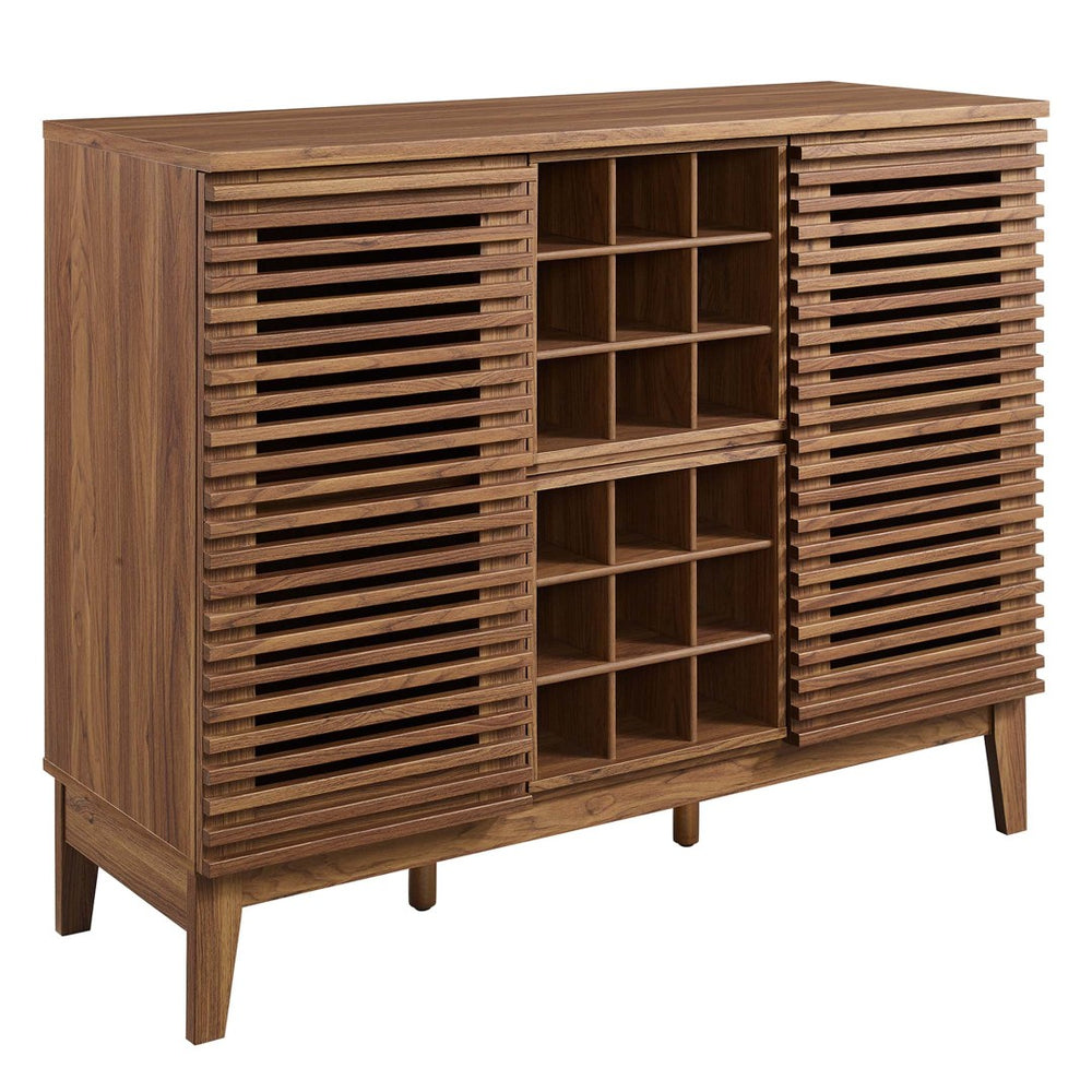 Modway Furniture Render Bar Cabinet by Modway - Mid-Century Modern Design for Stylish Storage and Entertaining Walnut EEI-6156-WAL