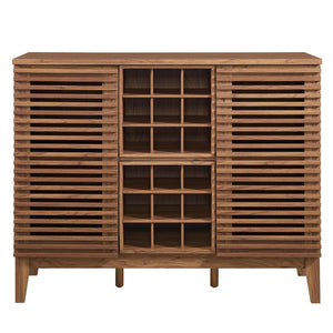 Modway Furniture Render Bar Cabinet by Modway - Mid-Century Modern Design for Stylish Storage and Entertaining Walnut EEI-6156-WAL