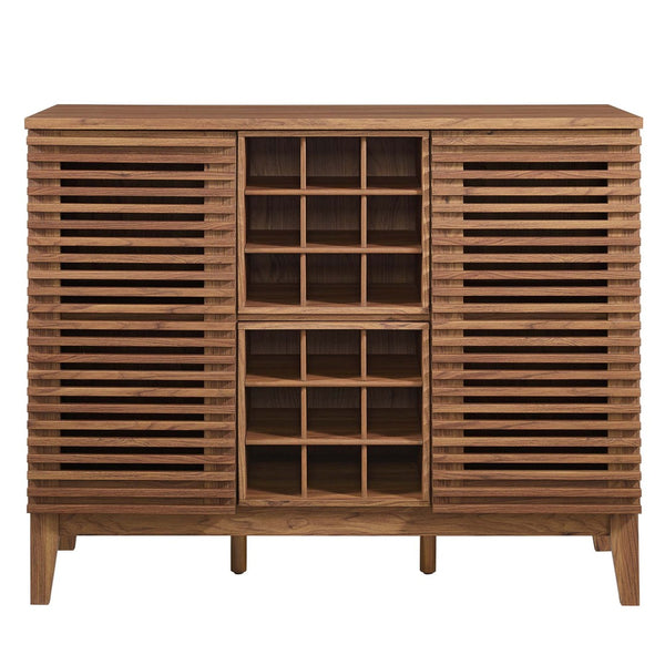 Modway Furniture Render Bar Cabinet by Modway - Mid-Century Modern Design for Stylish Storage and Entertaining Walnut EEI-6156-WAL