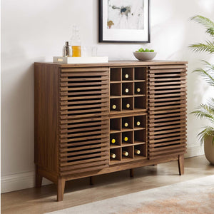 Modway Furniture Render Bar Cabinet by Modway - Mid-Century Modern Design for Stylish Storage and Entertaining Walnut EEI-6156-WAL